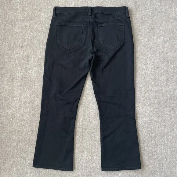 L'Agence Jeans Womens 27 Black Cropped Bootcut Stretch Denim Pants Designer - Picture 9 of 11